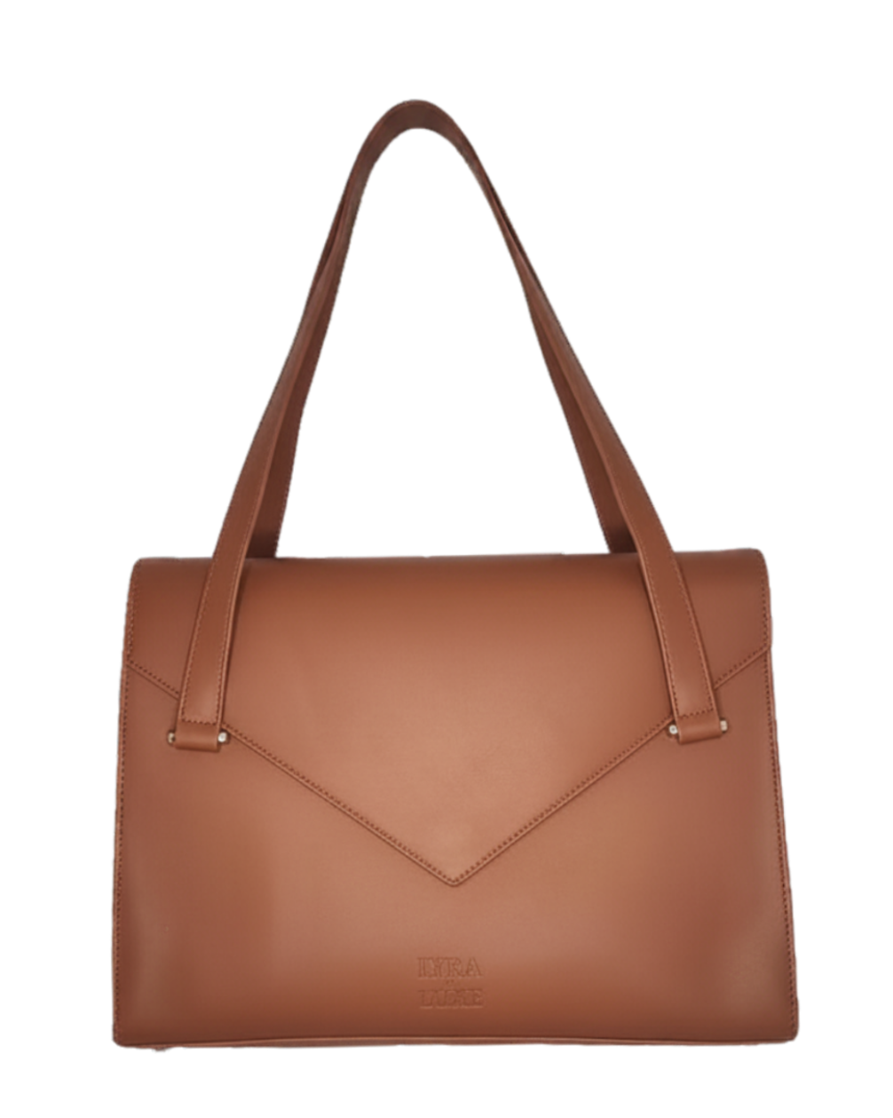 Brown handbag on a white background