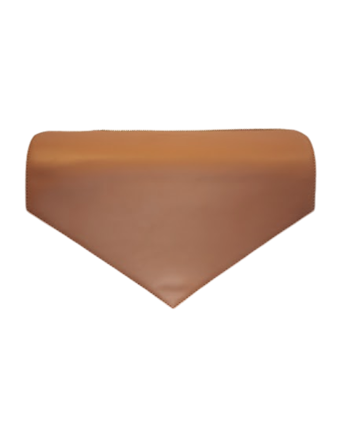 Brown triangular flap for briefcase