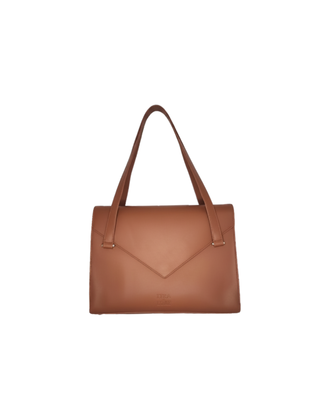 Brown handbag on a white background