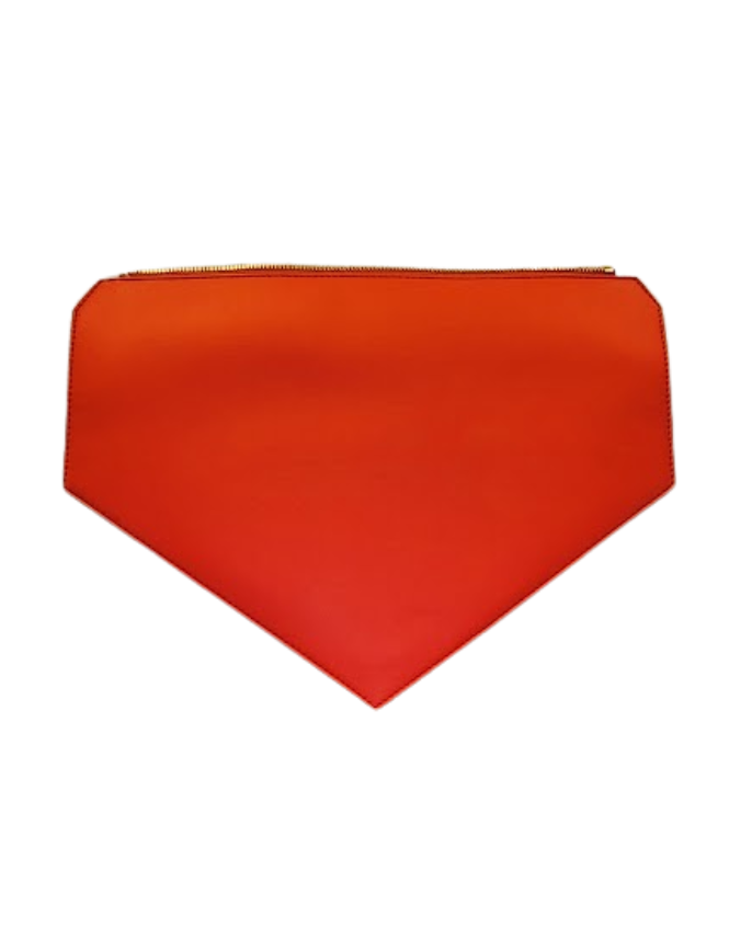 red detachable flap, handbag accessory, customizable bag