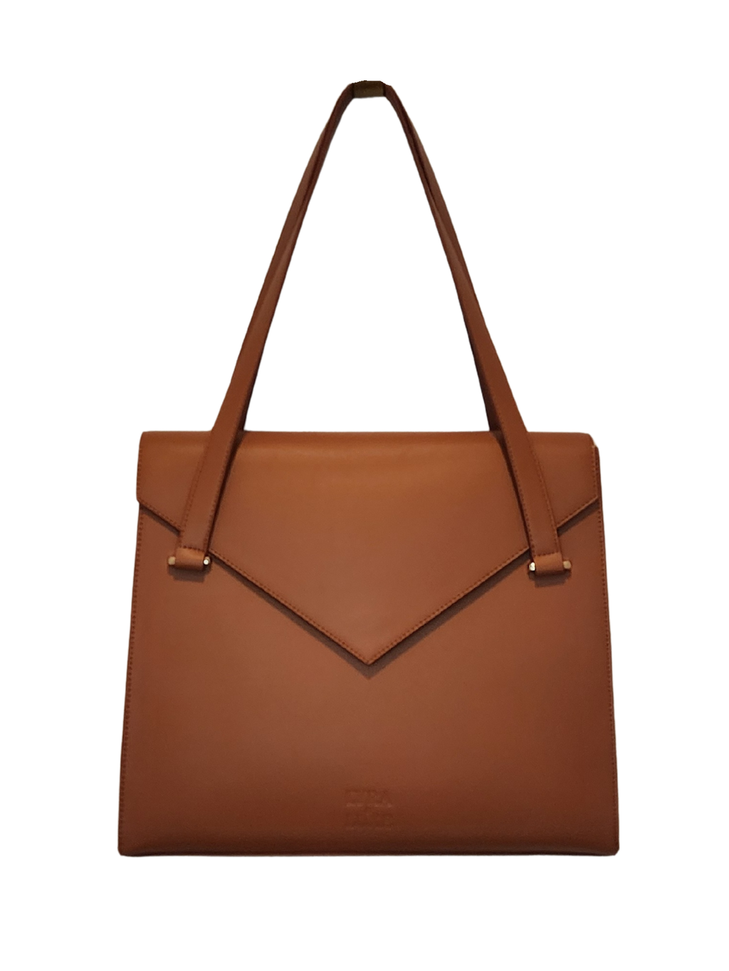 tan work bag with removable flap and over the shoulder straps